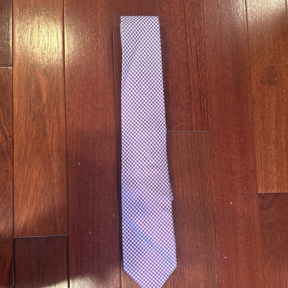 Charles Tyrwhitt Purple and White Checkered Tie